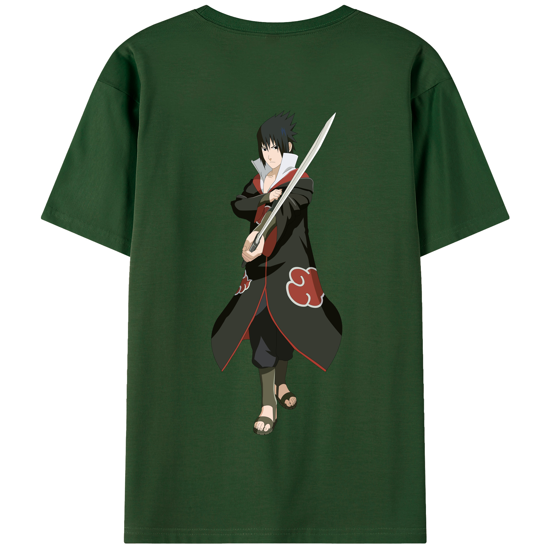 （画像用） NARUTO -ナルト- うちは サスケ Uchiha Sasuke 綿100％半袖Tシャツ（背面プリント）